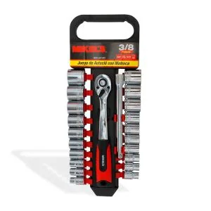 JUEGO DE DADOS Y MATRACA 3/8 21 PZAS.